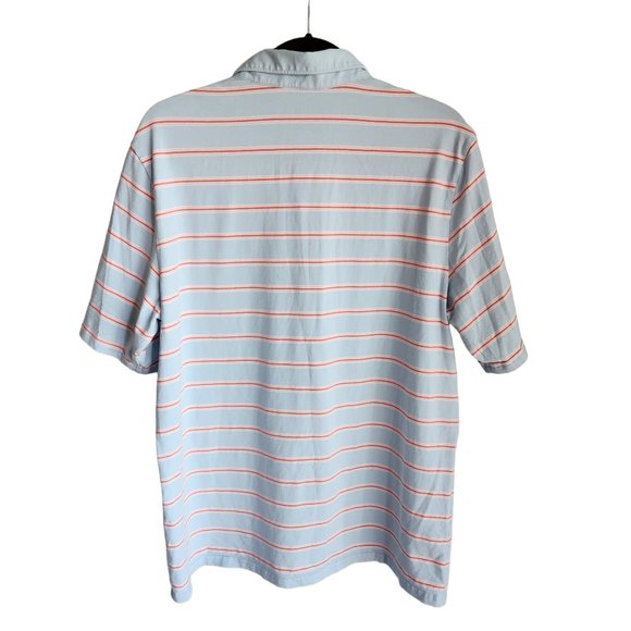 Criquet Men's Polo Size Large Light Blue Striped Soft Pima Cotton Blend - Picture 8 of 9